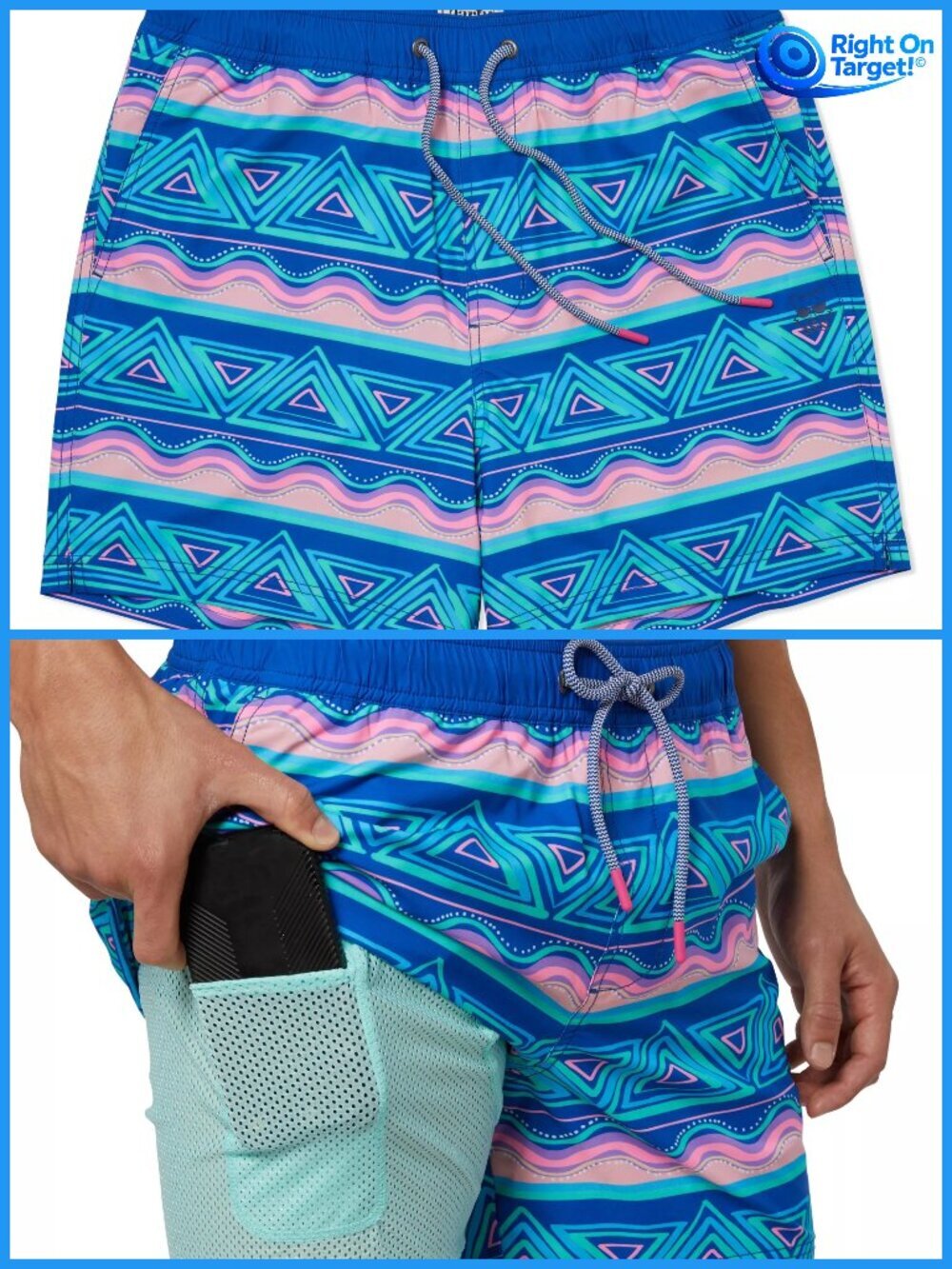 XL - Mens Party Pants Swimsuit Bottom - Blue Fiesta